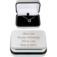 Box Sterling Heart Necklace Metallic inches