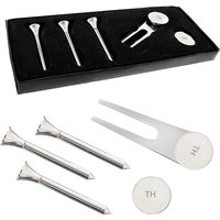 Personalised Memento Company Personalised Golf Set in Metallic Silver