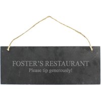 Personalised Memento Company Personalised Engraved Hanging Slate Plaque in Black