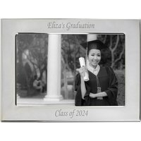 Personalised Memento Company Personalised Silver Plated 6x4 Landscape Photo Frame