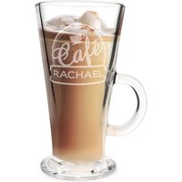 Personalised Memento Company Personalised Cafe Latte Glass in Clear