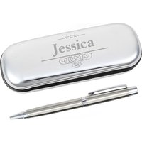 Personalised Memento Company Personalised Decorative Pen & Box Set in Silver
