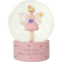 Personalised Memento Company Women's Fairy Glitter Snow Globe in Pink