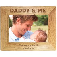 Daddy & Me 5x7 Landscape Oak Finish Photo Frame Light