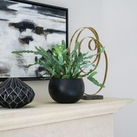 Ivyline Hammered Bowl Black/Copper, H14 x D19cm in Black