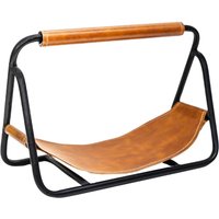 Ivyline Contemporary Black with Hanging Leather Kindling Holder