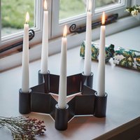 Ivyline Star Shaped Centrepiece Dinner Candle Holder in Black H7Cm W25Cm