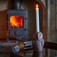 Ivyline Cast Aluminium Owl Candle Holder Antique Copper H14.5Cm W7.5Cm