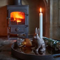 Ivyline Cast Aluminium Hare Candle Holder Antique Copper H18Cm W10Cm