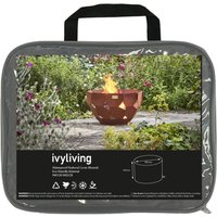 Ivyline Waterproof Fire Pit Cover - Round - H45CM W82CM in Grey