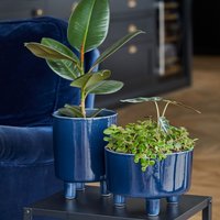 Ivyline Pisa Navy Planter Blue H24CM D20CM