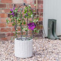 Ivyline Outdoor Pot Plant Support Zinc H75cm D26cm in Silver | Size: Medium
