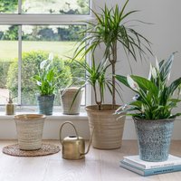 Vallo Reactive Glaze Tapered Planter H26.5cm D29.5cm