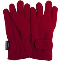 Floso Girl's Plain Thermal Thinsulate Fleece Gloves (3M 40g) in Red | Size: 9-11 Years
