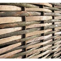 Primrose Natural Split Hazel Hurdle Fence Panel Handwoven 6ft x 3ft in None