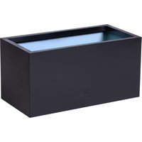 Gunmetal Galvanised Zinc Rectangular Garden Planter Pot 70cm