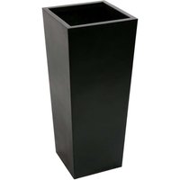Primrose Tall Flared Square Fibreglass Outdoor Garden Planter Matt Black 90cm