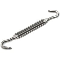 Primrose Silver Stainless Steel Hook End Turnbuckle Shade Sail Fitting Bracket in Metallic Silver
