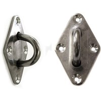 Primrose Silver Stainless Steel Diamond Pad Eye Shade Sail Fitting Fixing Addon in Metallic Silver