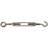 Primrose Silver Galvanised Steel Hook + Eye Turnbuckle Shade Sail Fixing Addon in Metallic Silver