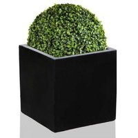 Primrose Black Polystone Square Cube Planter with Drainage Hole & Bung 63cm