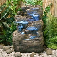 Primrose Rock Cascade Water Feature 4 Tier Fountain Waterfall Stone Effect 54cm