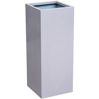 Primrose Zinc Galvanised Tall Rectangular Cube Planter Plant Pot Silver 100cm