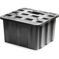 Primrose Heavy Duty Black Plastic Reservoir Water Feature Base Container 110L in True Black