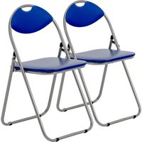 Harbour Housewares Padded Folding Chairs Pack of 2 in Blue
