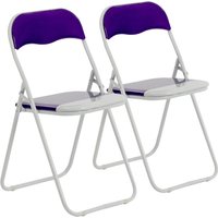 Harbour Housewares Coloured Padded Folding Chairs Pack of 2 in Purple
