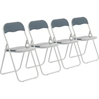 Harbour Housewares Coloured Padded Folding Chairs Pack of 4 in Grey