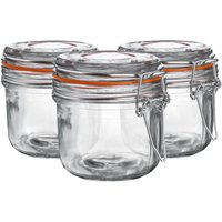Argon Tableware Glass Storage Jars - 200ml/6.7oz - Set of 3 in Clear