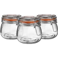 Argon Tableware Glass Storage Jars - 500ml/17.6oz - Set of 6 in Clear