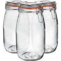 Argon Tableware Glass Storage Jars - 1.5L/50.7oz - Set of 6 in Clear