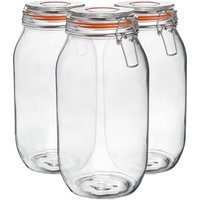Argon Tableware Glass Storage Jars - 2L/70.3oz - Set of 6 in Clear