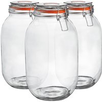 Argon Tableware Glass Storage Jars - 3L/105.5oz - Set of 3 in Clear