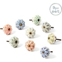 Floral Ceramic Cabinet Knobs 9 Colours Pack 9 1000mm x 500mm