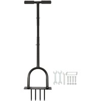 4 Prong Lawn Aerator 24.5cm x 1m Manual Heavy Duty Gardening Tool