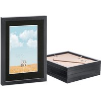 Nicola Spring Photo Frames with A5 Mount - A4 (8" x 12") - Black - Pack of 5