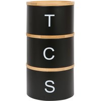 3pc Stacking Tea Coffee Sugar Canister Set Kitchen Storage Food Canister Tin