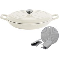 Shallow Cast Iron Casserole Dish Cookware Self Basting Lid