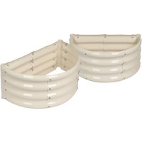 Semicircular Galvanised Steel Raised Garden Beds 60cm x 30cm Pack 2 cm x 30 cm