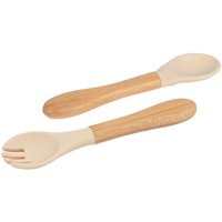 Bamboo Silicone Tip Fork & Spoon Set Soft Feeding Weaning Cutlery