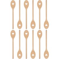 Wooden Heart Cooking Spoons 30cm Pack 12