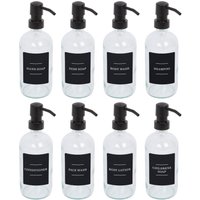 Glass Soap Dispensers Labels Pack 8 Clear