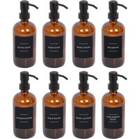 Glass Soap Dispensers Labels Pack 8 Orange