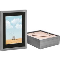 Nicola Spring Photo Frames with A5 Mount - A4 (8" x 12") - Black - Pack of 5 in Grey