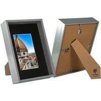 Nicola Spring 3D Deep Box Frames with A5 Mount - A4 (8" x 12") - Black - Pack of 2 in Grey