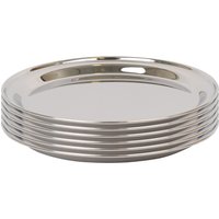 Round Stainless Steel Serving Trays 35.5cm Pack 6