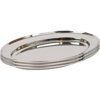 Oval Stainless Steel Serving Platters 25cm x 17cm Pack 3 cm x 17 cm